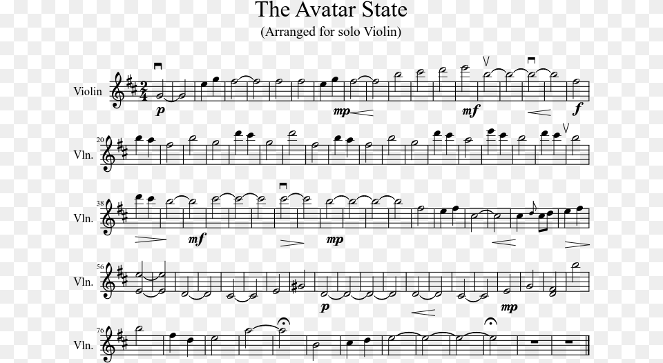 Avatar The Last Airbender Sheet Music Avatar State Sheet Music, Gray Png Image