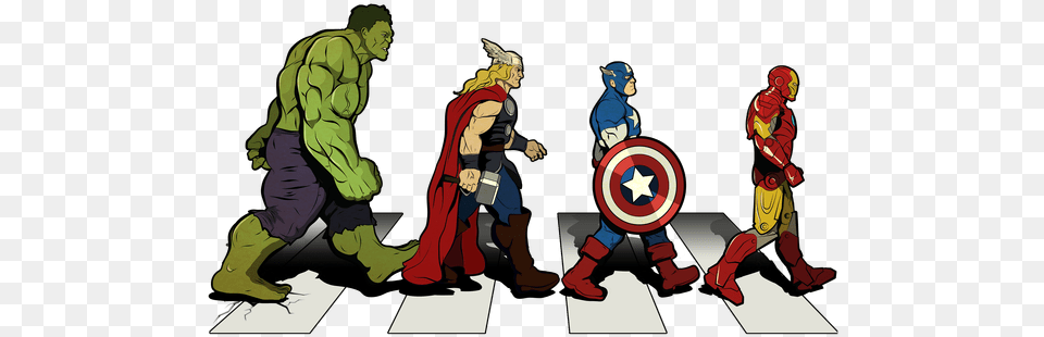 Avengers Abbey Road, Person, Baby, Book, Comics Free Png Download