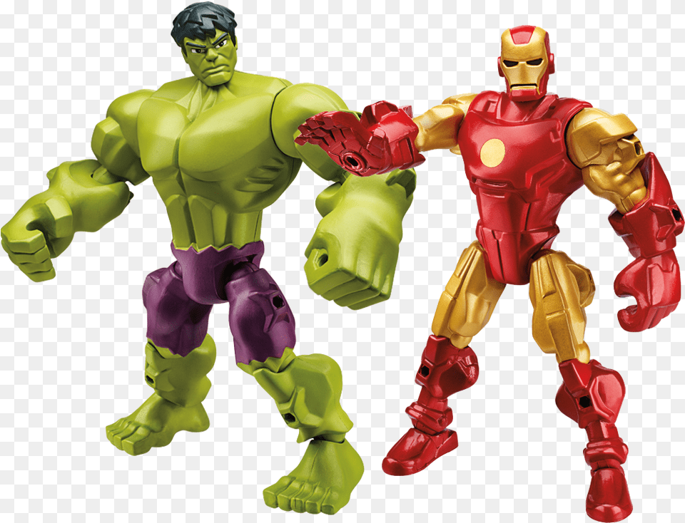 Avengers Age Of Ultron Hulk And Iron Man Hero Mashers Marvel Action Figures, Robot, Toy, Adult, Male Free Png Download