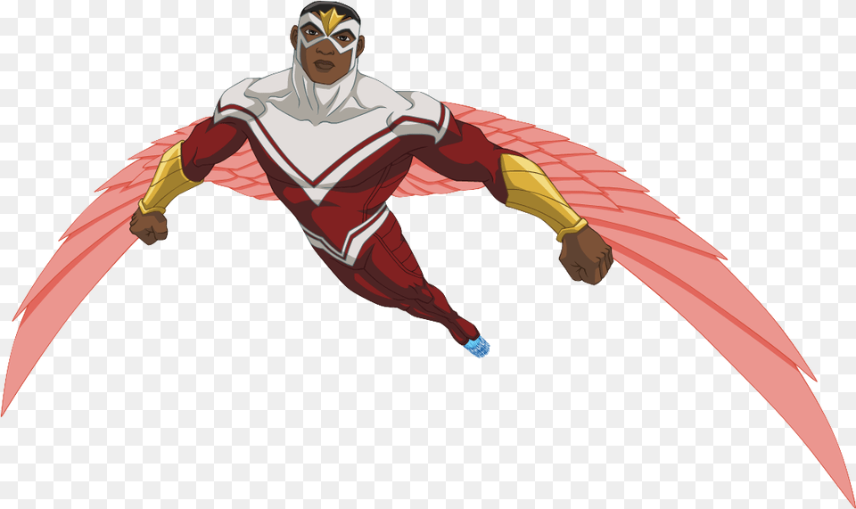 Avengers Assemble Cartoon Falcon, Animal, Bird, Flying, Adult Png