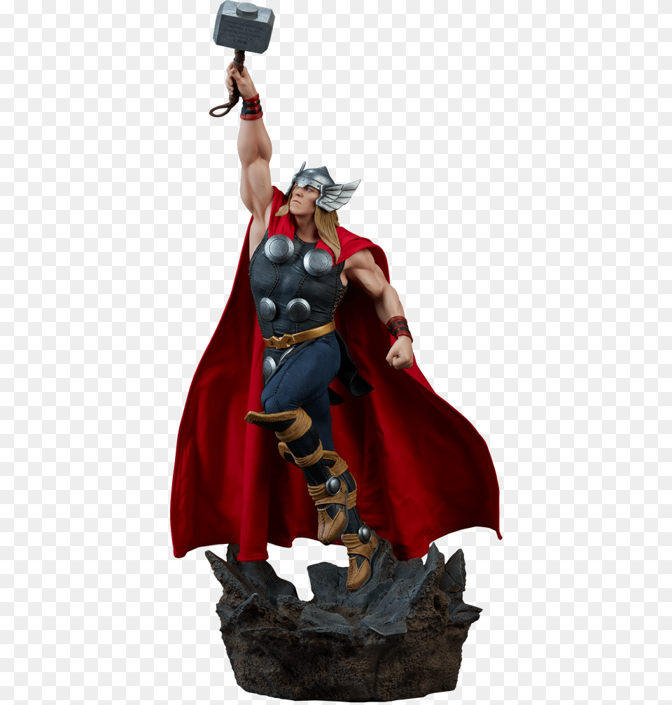 Avengers Assemble Thor Statue, Cape, Clothing, Costume, Person Free Png Download