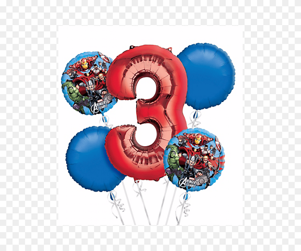 Avengers Birthday Balloon Bouquet, Number, Symbol, Text Free Png Download