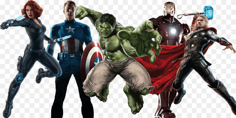 Avengers Five Avengers Wall Smash Wall Sticker Marvel Vinyl Wall, Adult, Person, Woman, Female Free Png