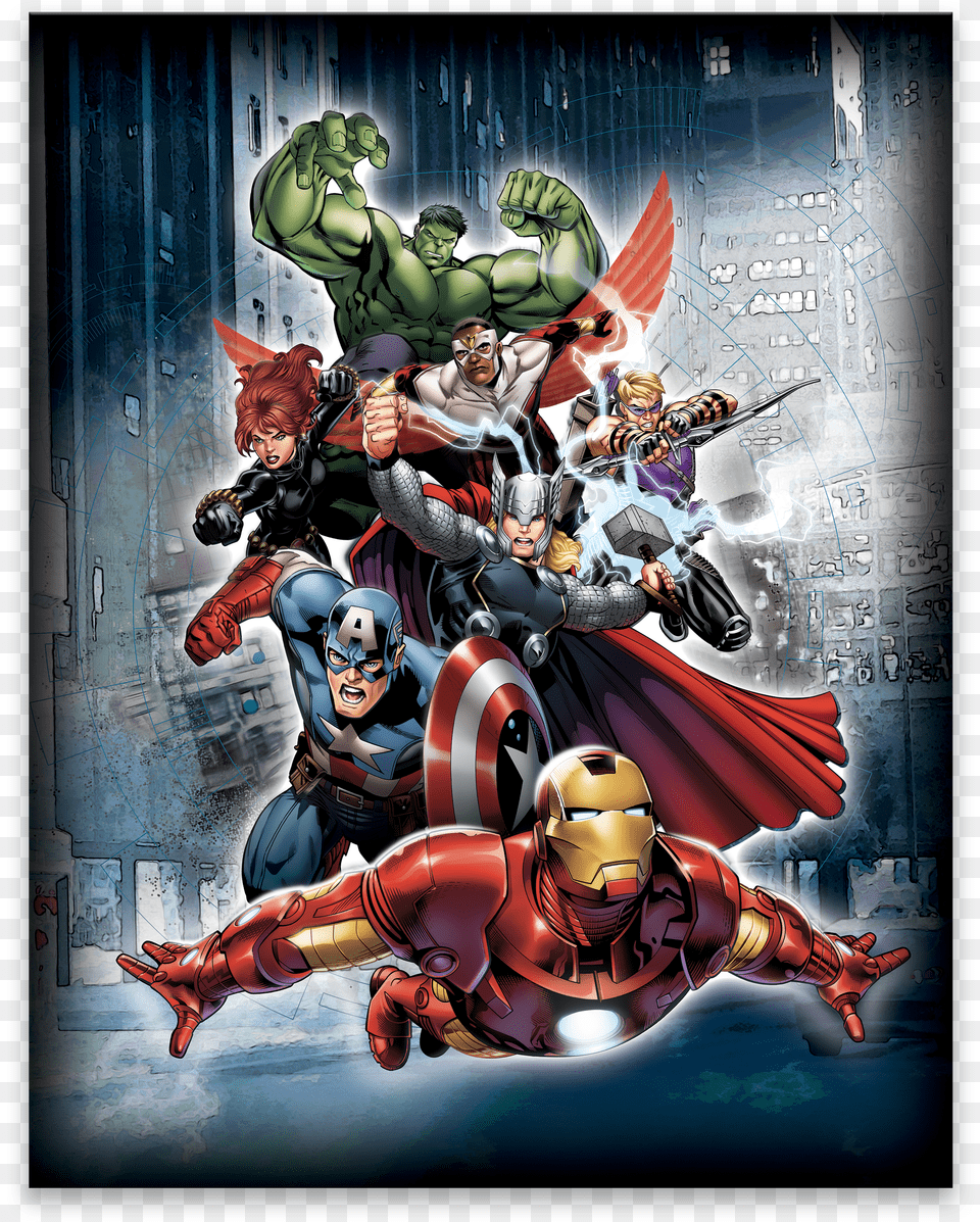Avengers Flying Forth Avengers Assemble Cover Comics, Publication, Book, Adult, Person Free Png Download