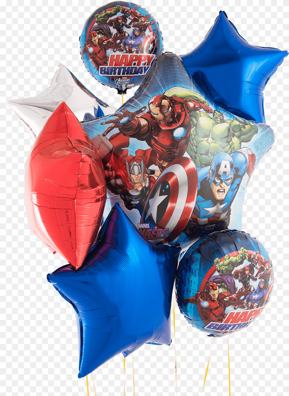 Avengers Happy Birthday Bunch Avengers Birthday Balloons, Balloon, Face, Head, Person Png