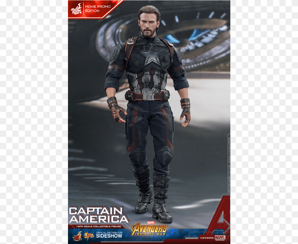 Avengers Infinity War Captain America Hot Toys, Advertisement, Adult, Clothing, Glove Free Png Download