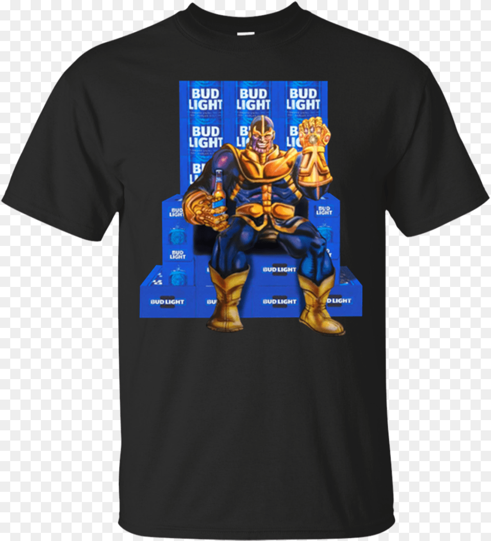 Avengers Infinity War Thanos Bud Light Cotton T Shirt Men Head Transparent, Clothing, T-shirt, Person, Book Free Png