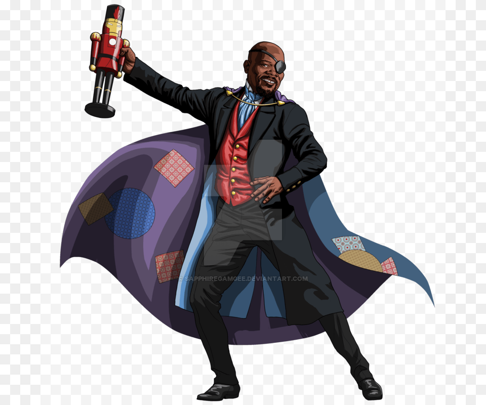 Avengers Nutcracker Series Nick Fury, Clothing, Coat, Adult, Person Png Image