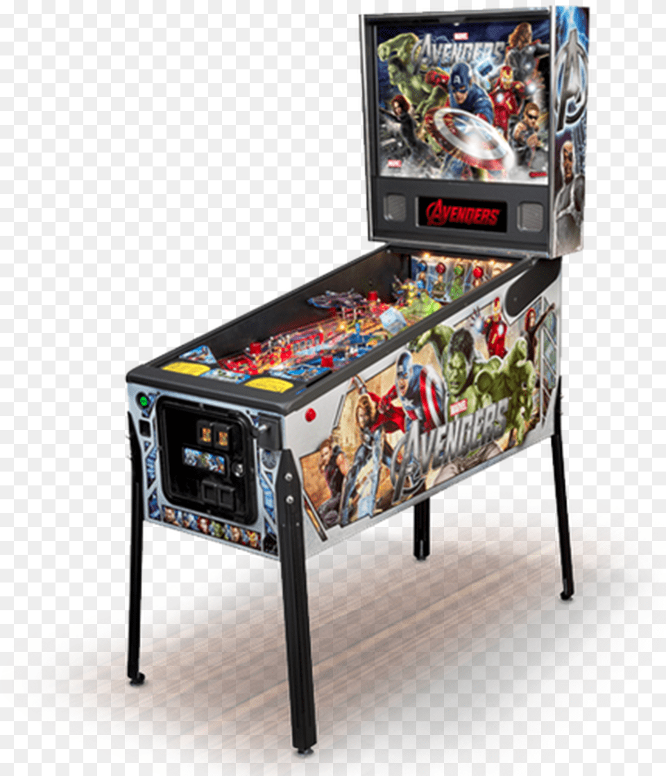 Avengers Pinball Machine, Arcade Game Machine, Game, Person Free Png Download