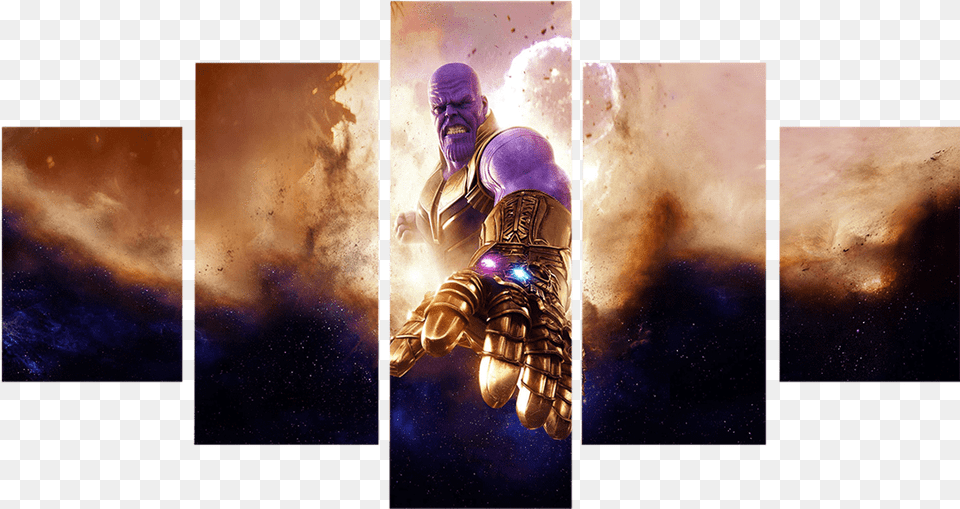 Avengers Thanos With All Infinity Stonesclass Thanos Poster, Art, Collage, Adult, Male Free Transparent Png