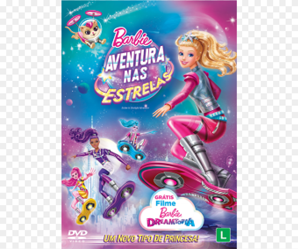 Aventura Nas Estrelas Barbie Star Light Adventure Bluray, Advertisement, Poster, Figurine, Female Png Image