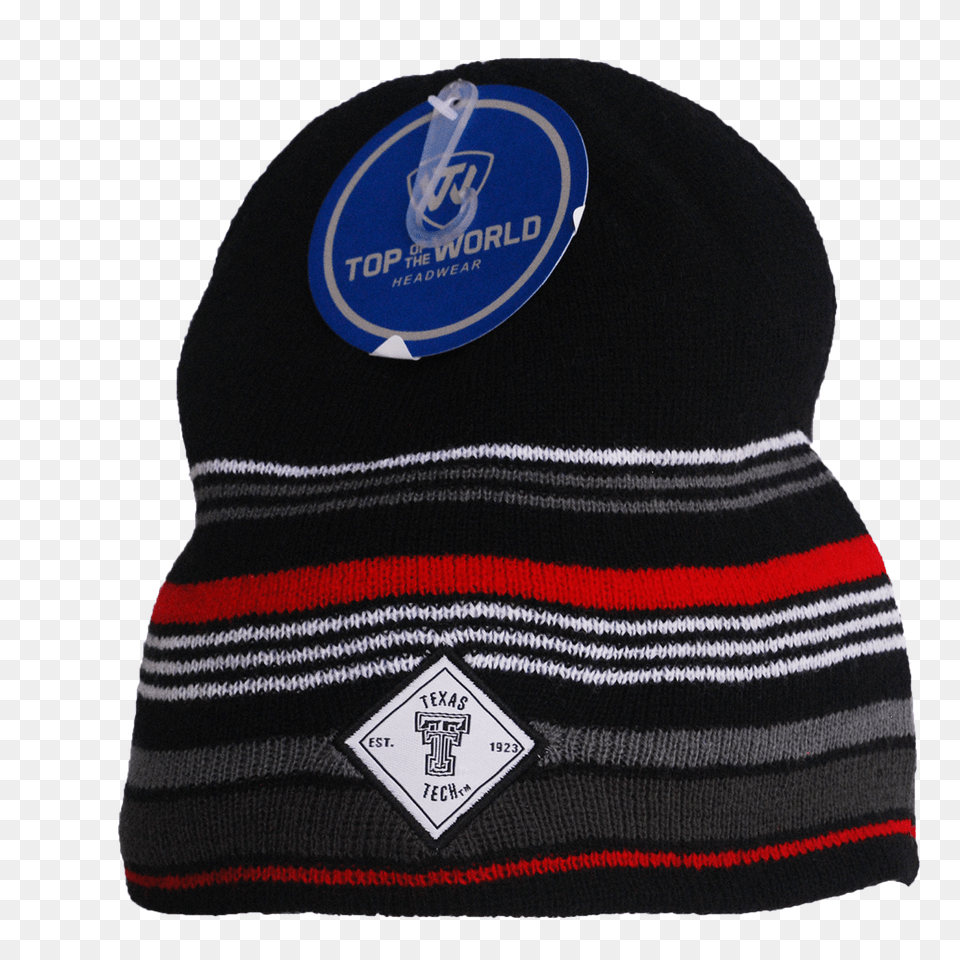 Avenue Black Stripe Beanie Beanie, Cap, Clothing, Hat, Person Free Transparent Png