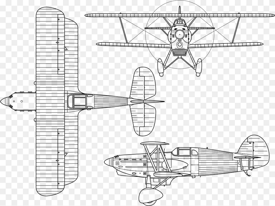 Avia B 534 Airplane Sketch Aircraft Propeller Plane Planos De Avion Biplano, Gray Png