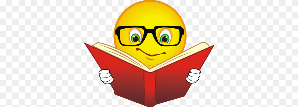 Avid Reader Emoji Reading A Book, Person, Publication, Accessories, Glasses Free Png