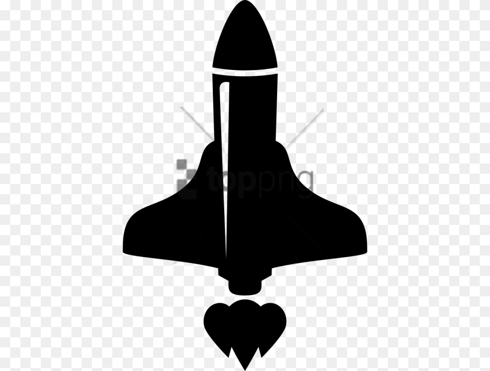 Avion Dibujo Desde Arriba With Transparent Rocket Ships, Silhouette, Weapon, Aircraft, Transportation Png Image