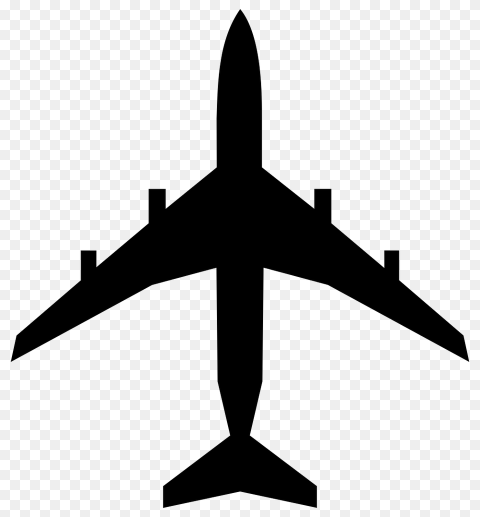 Avion Silhouette, Gray Free Png Download