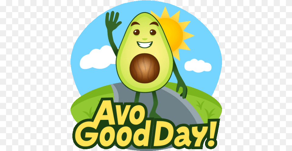 Avo Good Day Avocado Adventures Gif Happy, Food, Fruit, Plant, Produce Png
