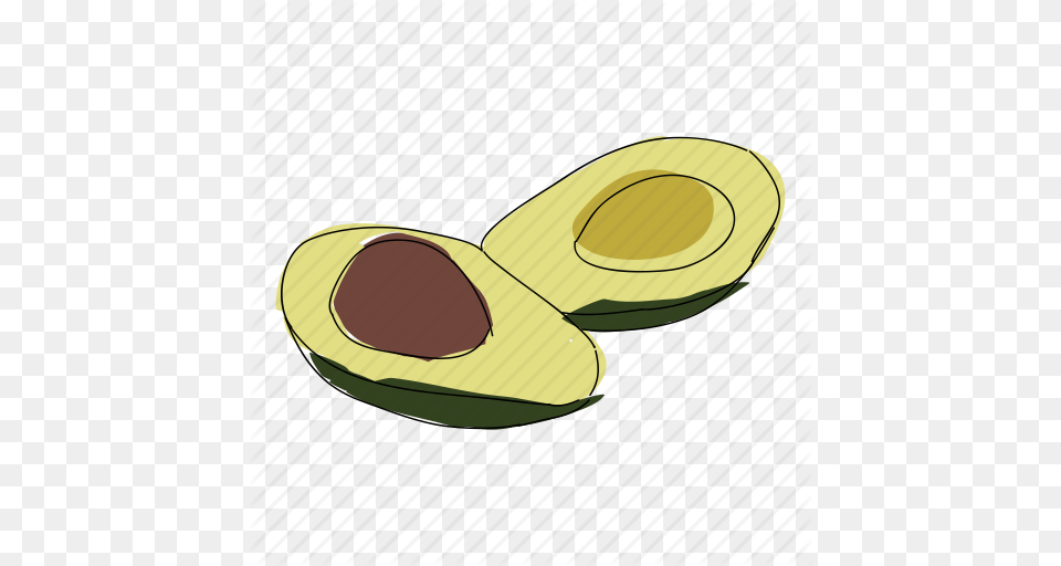 Avocado Color Food Guacamole Hand Drawn Recipe Vegetable Icon, Fruit, Plant, Produce Png Image
