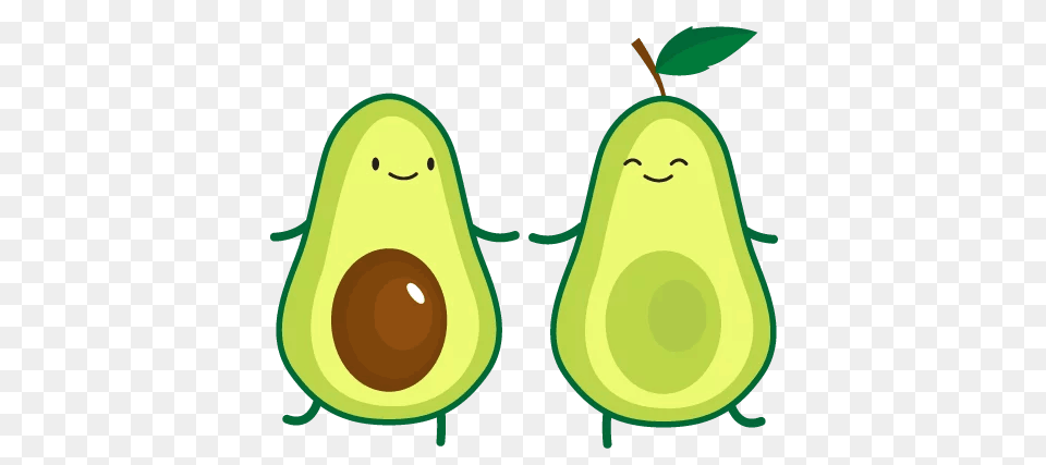 Avocado Couple Fruit Cartoon Love Cute Green Happyvalen, Food, Plant, Produce Free Transparent Png