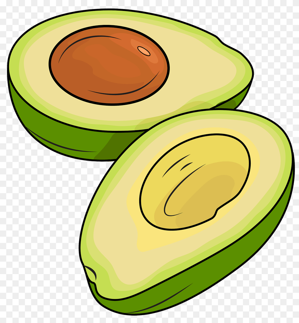 Avocado Cut In Half Clipart, Food, Fruit, Plant, Produce Free Png Download