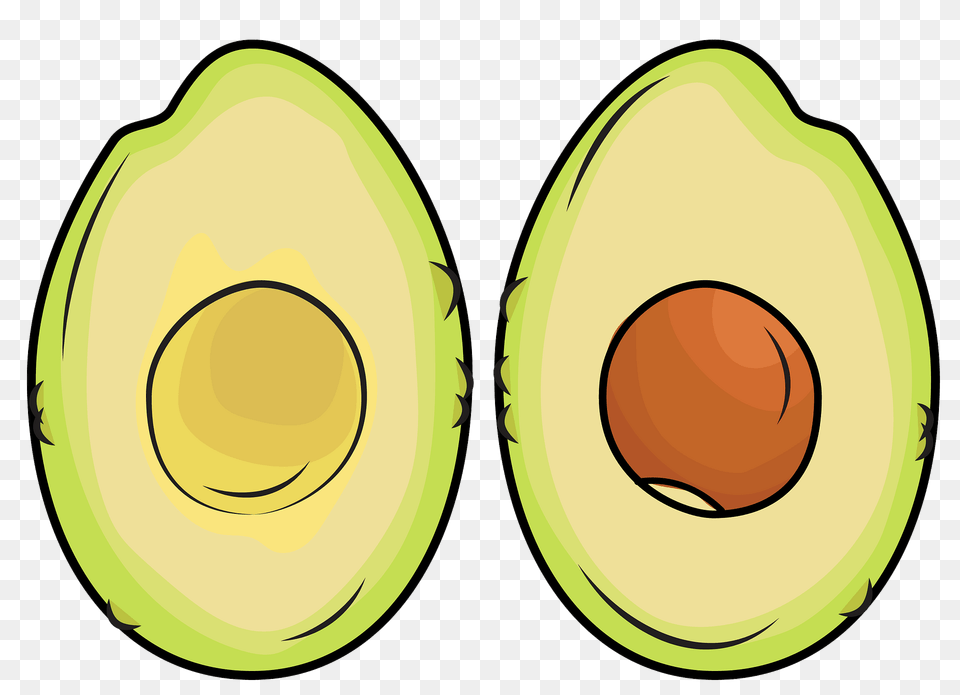 Avocado Cut In Half Clipart, Food, Fruit, Plant, Produce Free Png