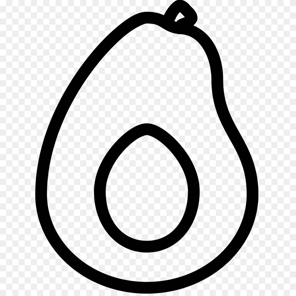 Avocado Icon, Gray Png Image