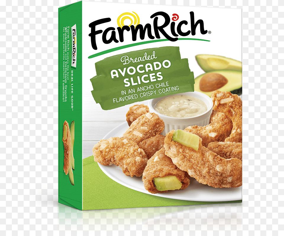 Avocado Slices Farm Rich Mozzarella Sticks, Food, Fried Chicken, Lunch, Meal Png