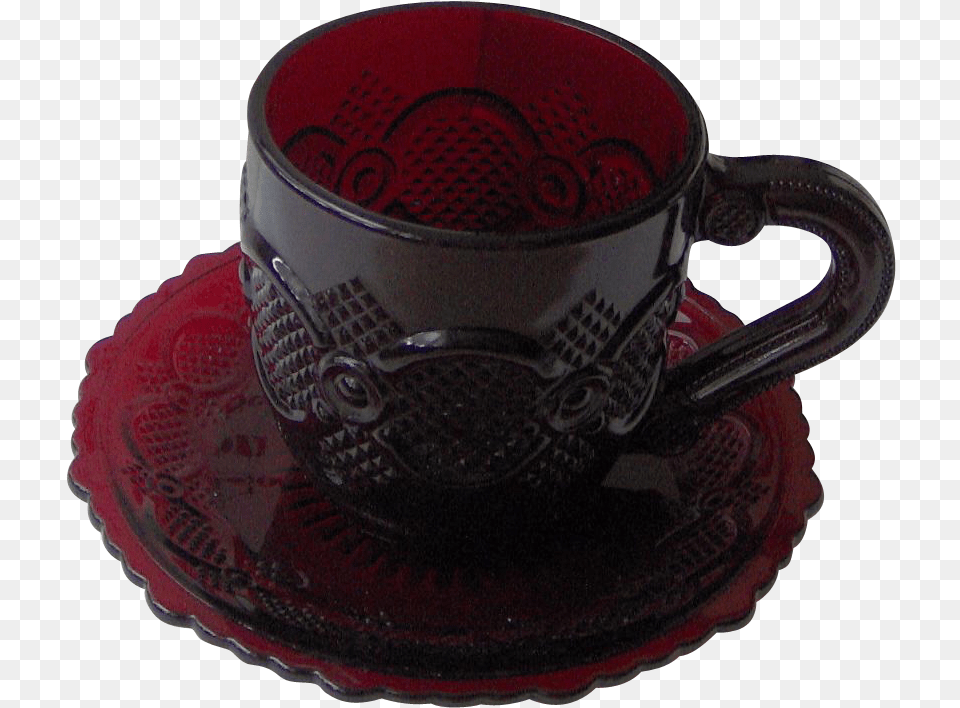 Avon Cape Cod Ruby Red Cup And Saucer Set Saucer Free Png Download