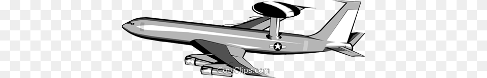 Awacs Jet Royalty Vector Clip Art Illustration, Aircraft, Airliner, Airplane, Transportation Png