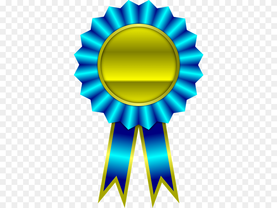 Award Blue Ribbon Ribbon Design For Awards, Badge, Gold, Logo, Symbol Free Png Download