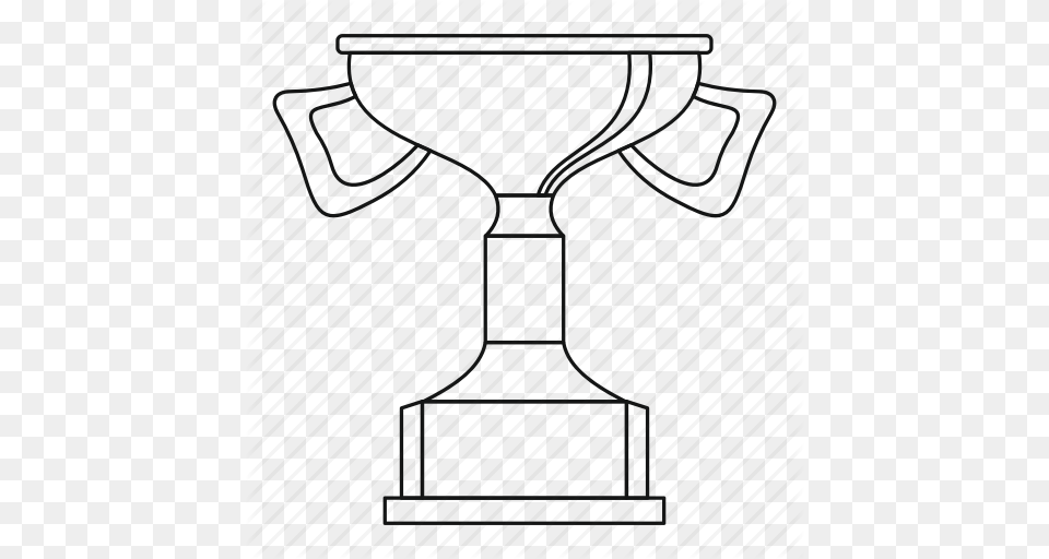 Award Cup Gold Line Outline Success Victory Icon, Glass, Trophy Free Png