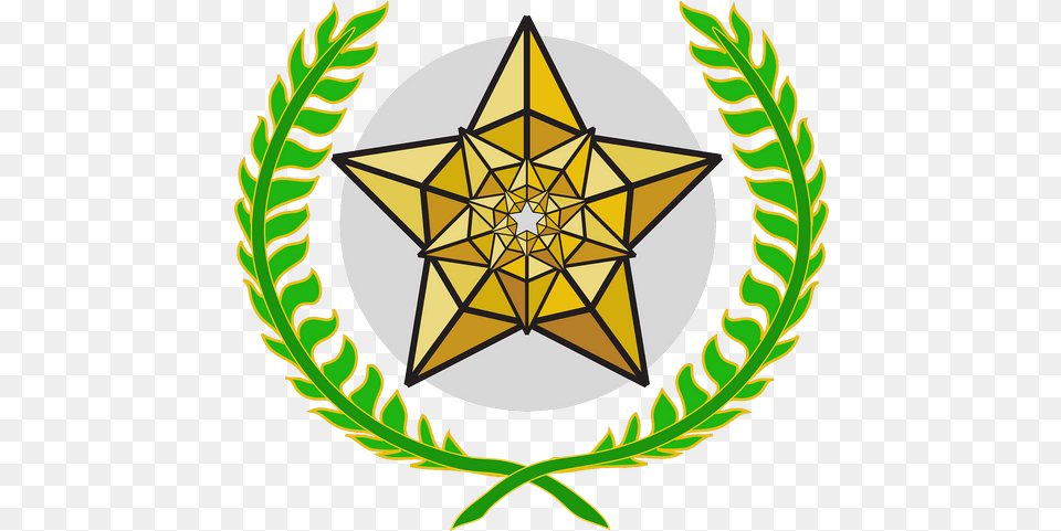 Award Gold Trophy Laurel Wreath Transparent Images 3rd Place, Symbol, Emblem, Star Symbol, Leaf Free Png