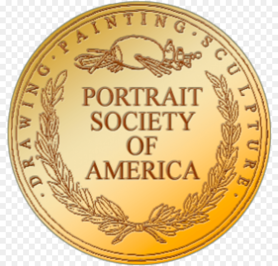 Award Of Excellence Portrait Society Of America Logo, Gold, Plate, Coin, Money Free Transparent Png