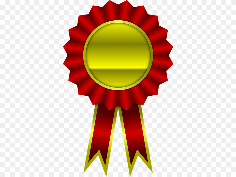 Award Red Ribbon Winner Achievement Prize Achievement Clipart, Badge, Gold, Logo, Symbol Free Png Download