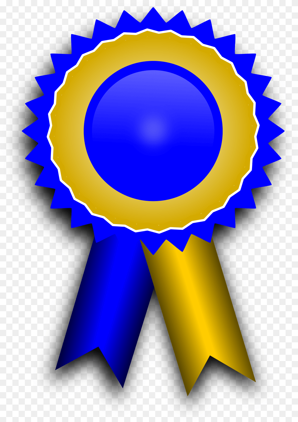 Award Ribbon Clipart Award Ribbon Blue And Yellow, Gold, Badge, Logo, Symbol Png