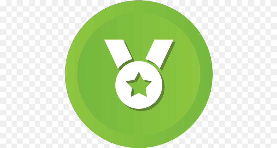 Award Winner Star Ribbon Medal Language, Green, Recycling Symbol, Symbol, Disk Png Image