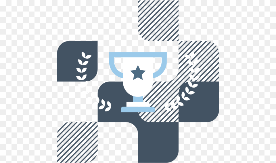 Awards Trophy Icon With Laurel Leaves In Front Of Blue Vector Graphics, Emblem, Symbol, Face, Head Png