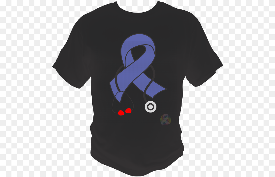 Awareness Ribbon With Stethoscope M60 Machine Gun T Shirt, Clothing, T-shirt Free Png