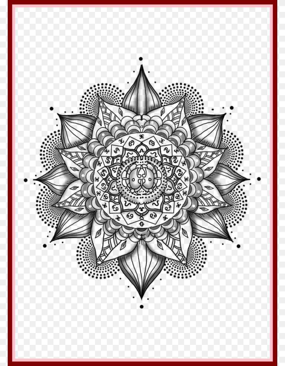 Awesome All Tattoo Pict Of White Mandala Picsart, Maroon Free Transparent Png