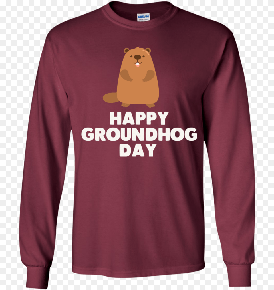 Awesome And Funny Happy Groundhog Day Youth Pc90y Port Long Sleeved T Shirt, Clothing, Long Sleeve, Sleeve, Adult Free Transparent Png