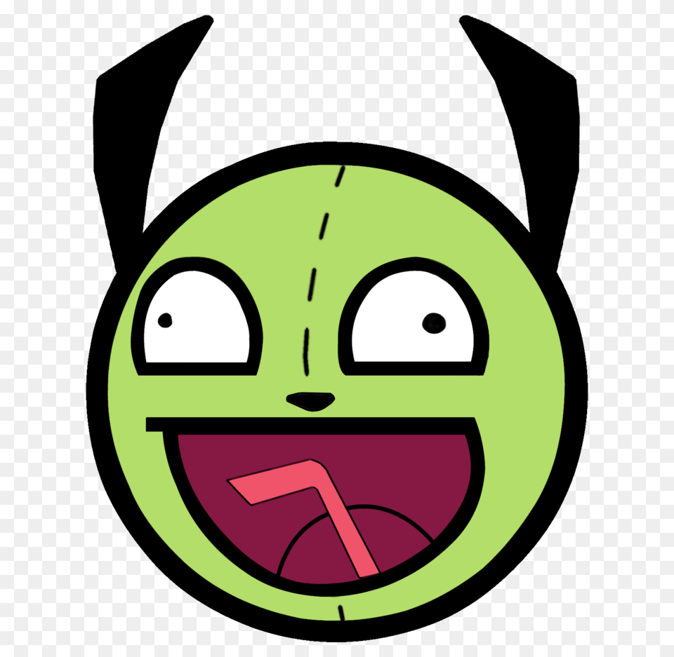Awesome Face In, Green Free Png