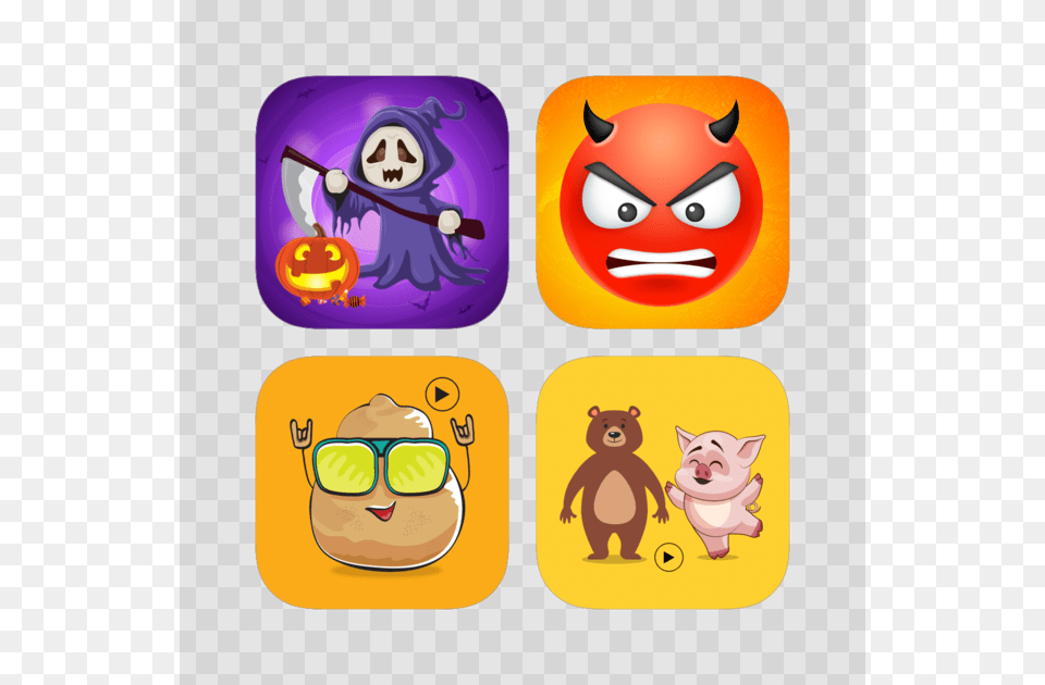 Awesome Halloween Character With Devil Amp Mixed Emoji Cartoon, Wildlife, Animal, Bear, Mammal Png Image