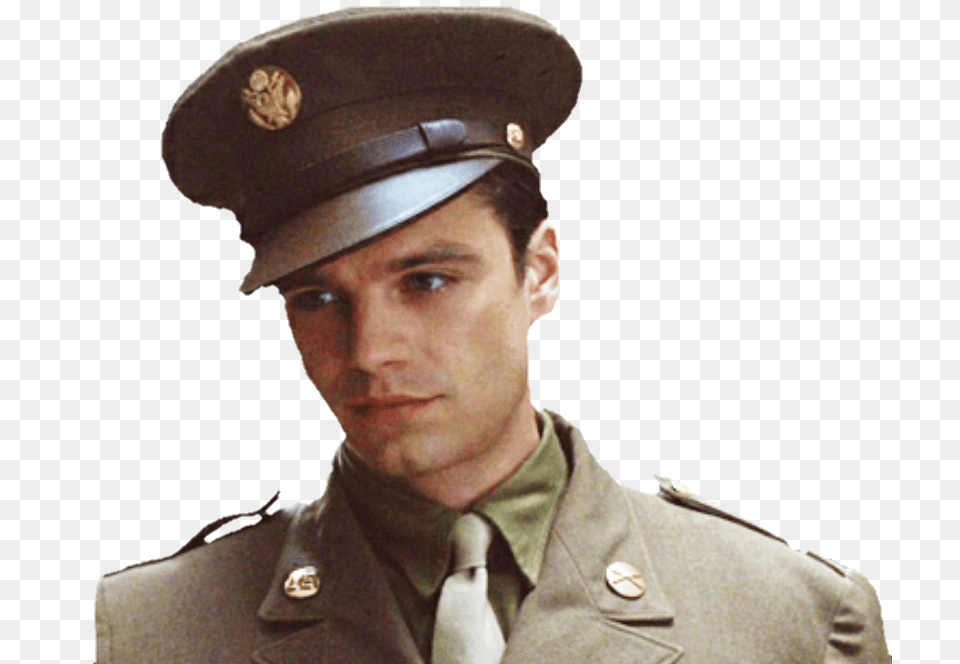 Awesome Sergeant James Barnes With Rnes Mbler Sebastian Stan Bucky Uniform, Accessories, Person, Man, Male Free Png
