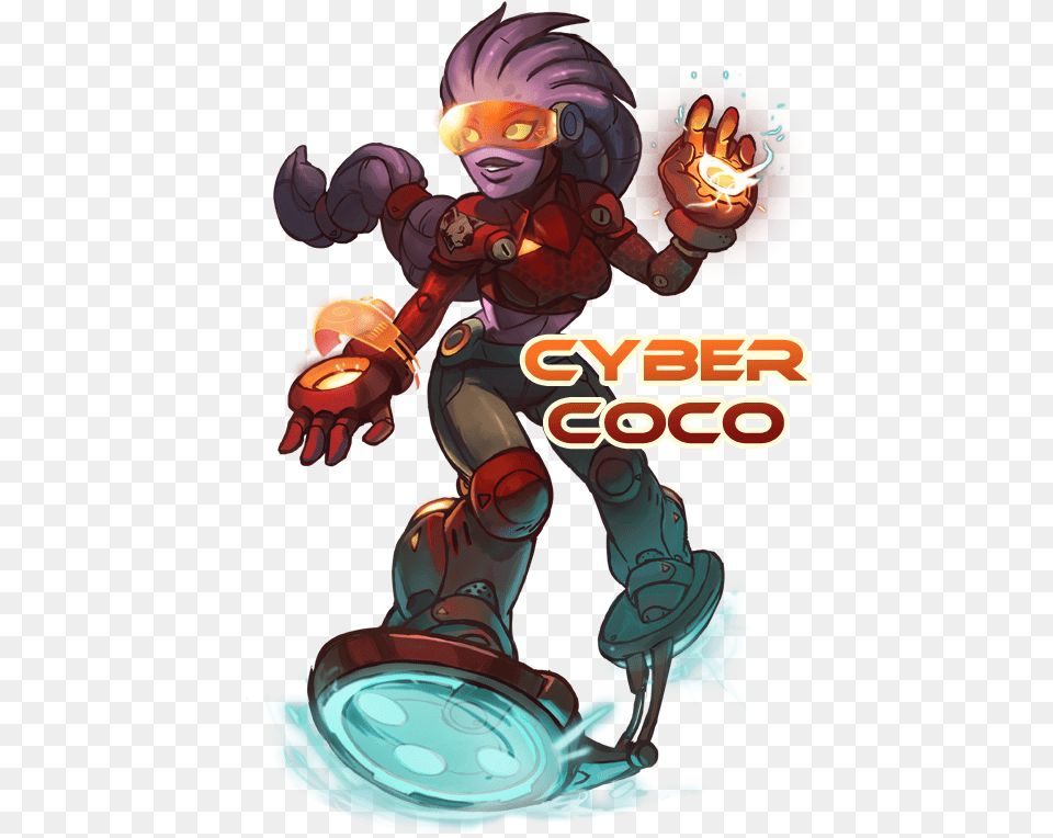 Awesomenauts Characters Cyber Coco, Publication, Book, Comics, Art Free Png Download