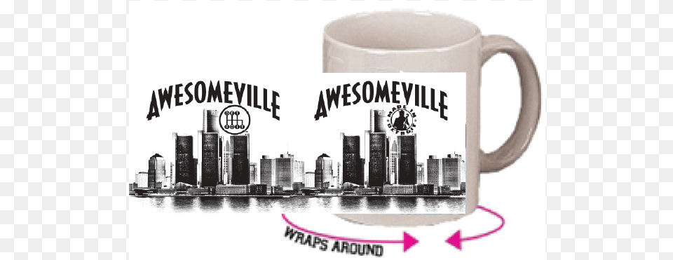 Awesomeville 11oz White Ceramic Mug Blank 11 Oz Sublimated C Handle Ceramic Mug Promotional, Cup, City, Beverage, Coffee Free Png