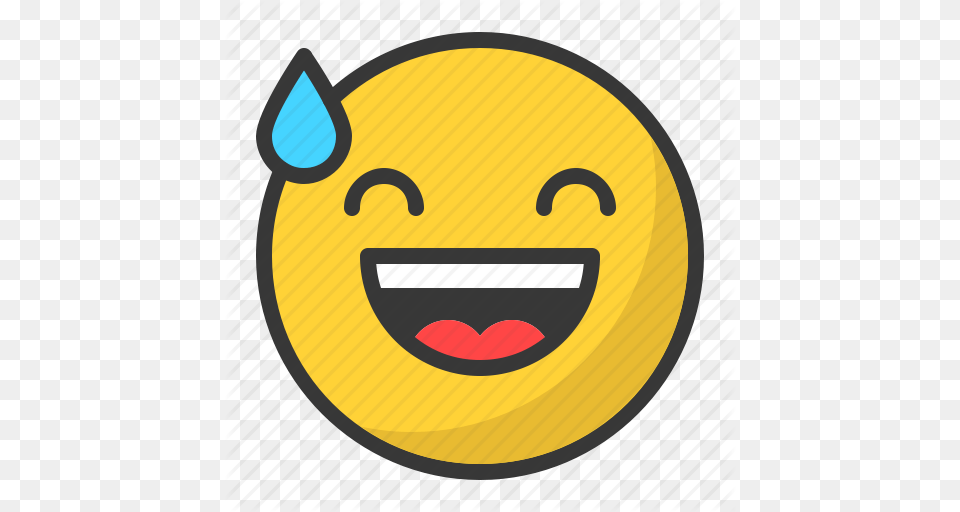 Awkward Drop Emoji Emoticon Happy Laugh Smile Icon, Food, Fruit, Plant, Produce Free Png Download