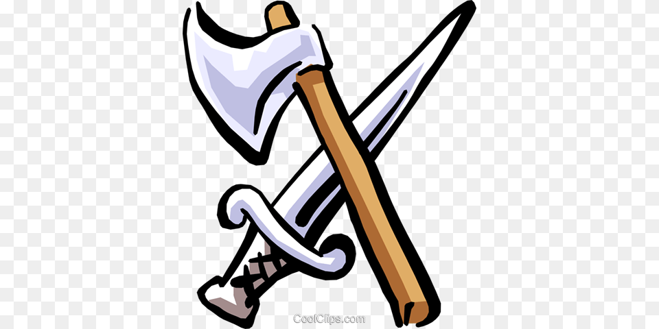 Axe And Sword Royalty Free Vector Clip Art Illustration, Weapon, Blade, Dagger, Knife Png