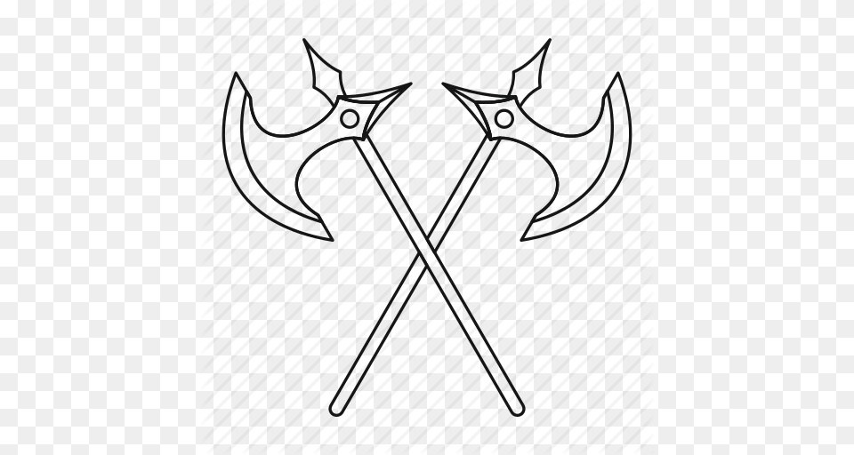 Axe Battle Line Medieval Outline Sharp Weapon Icon, Glass Free Png