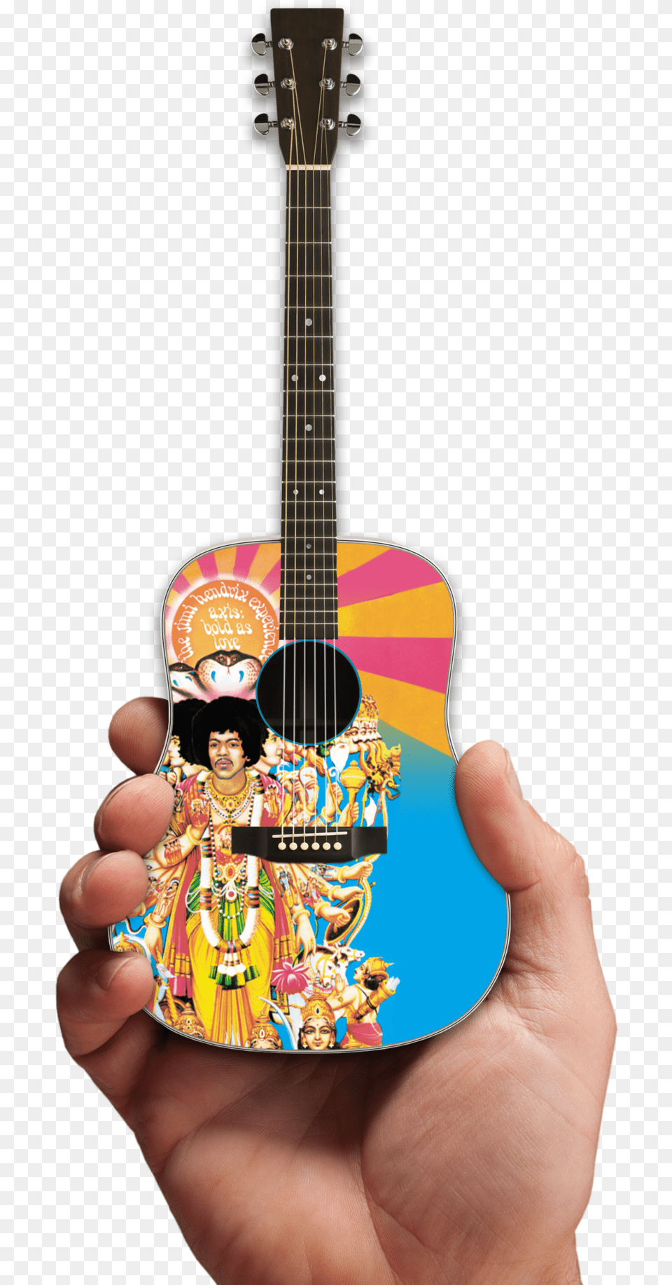 Axe Heaven Jimi Hendrix Axis Bold As Love Mini Acoustic Miniature Guitar, Musical Instrument, Adult, Wedding, Person Free Transparent Png