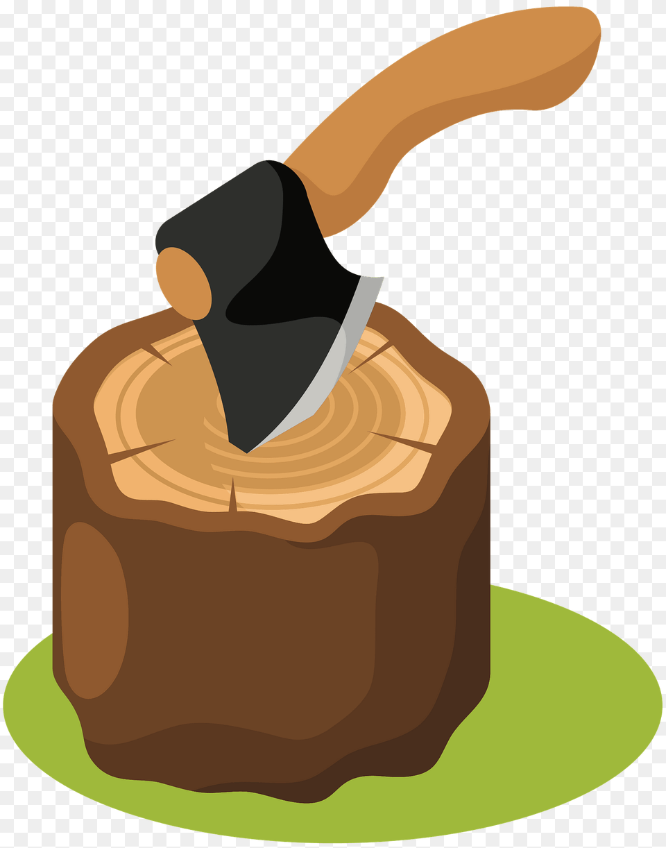 Axe On A Tree Stump Clipart, Plant, Weapon, Smoke Pipe, Tree Stump Free Png